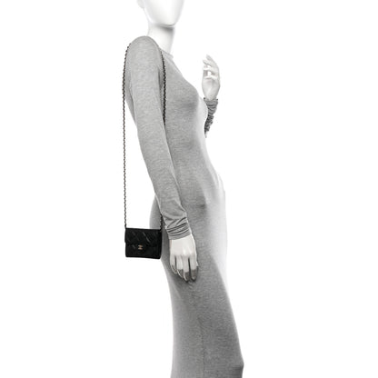 Chanel Caviar Quilted Flap Card Holder On Chain Black 2 of 12