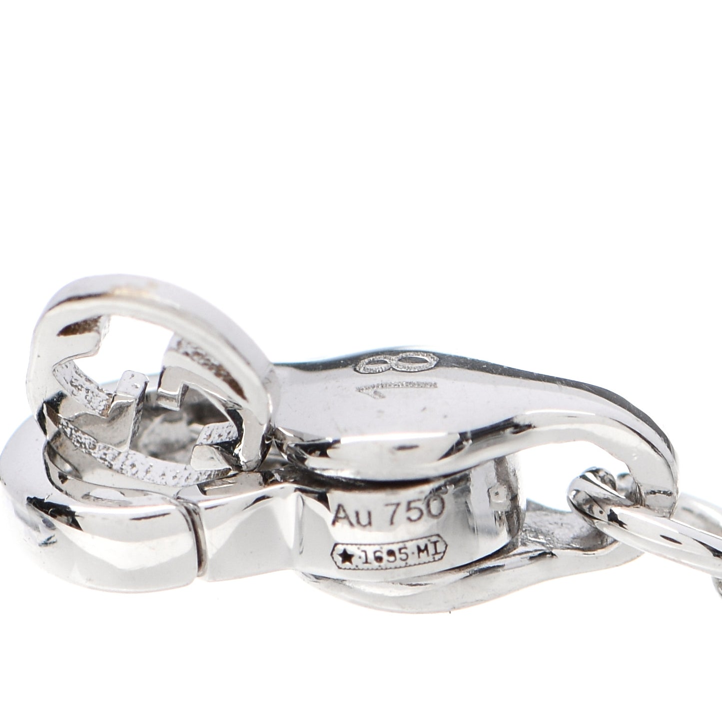 18K White Gold Diamond Heart GG Station Bracelet