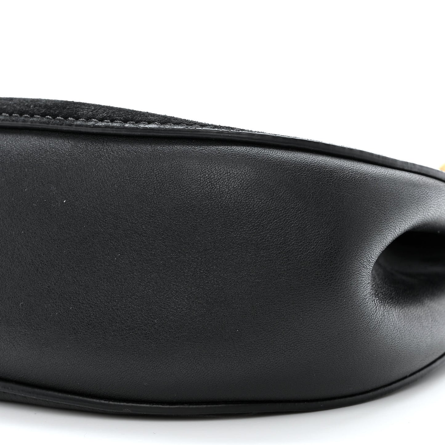 Suede Smooth Calfskin Drew Shoulder Bag Black