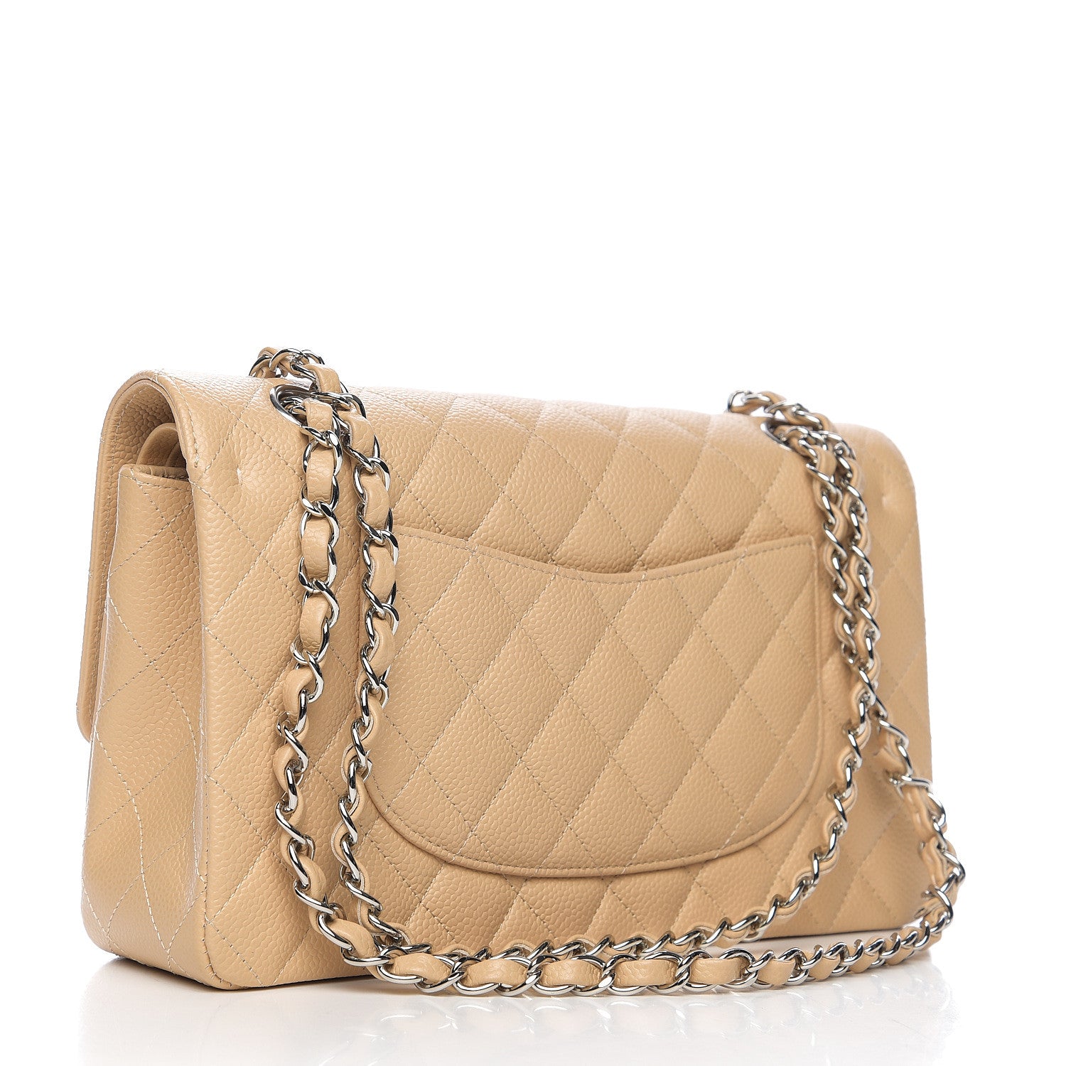 Chanel Caviar Quilted Medium Double Flap Beige 2 of 10