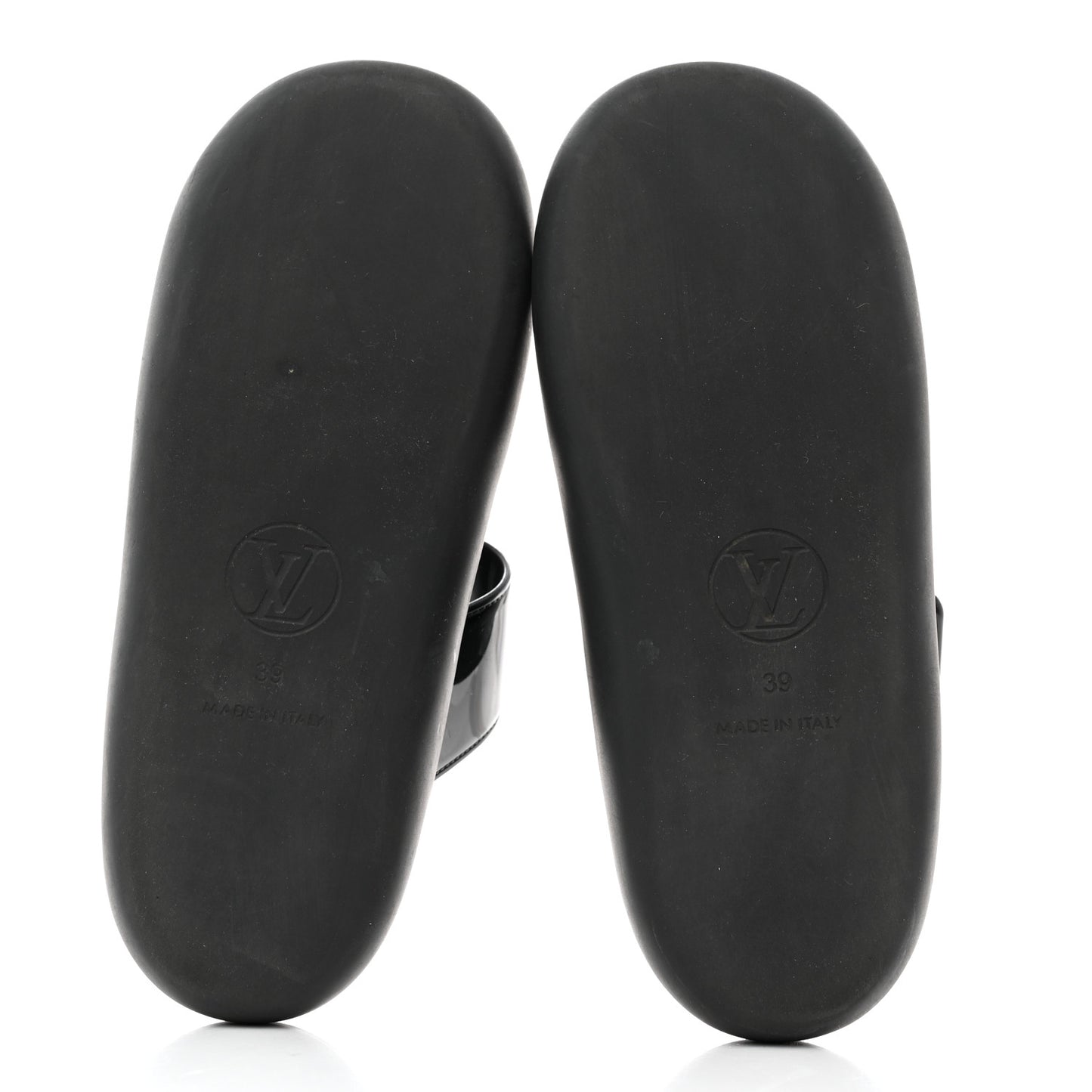 Monogram Sunbath Flat Mule Sandals 39 Black