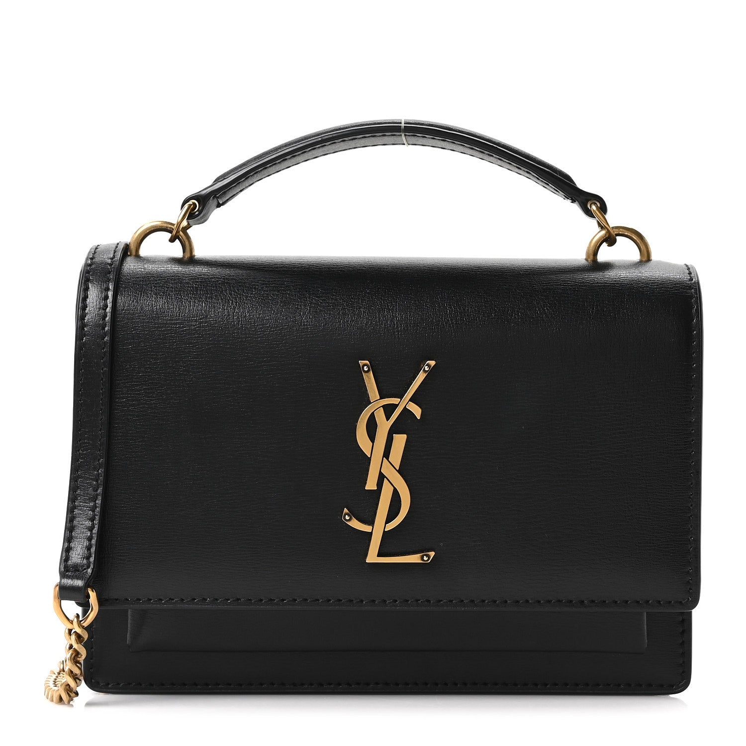 Saint Laurent Calfskin Monogram Sunset Chain Wallet Black 1 of 9