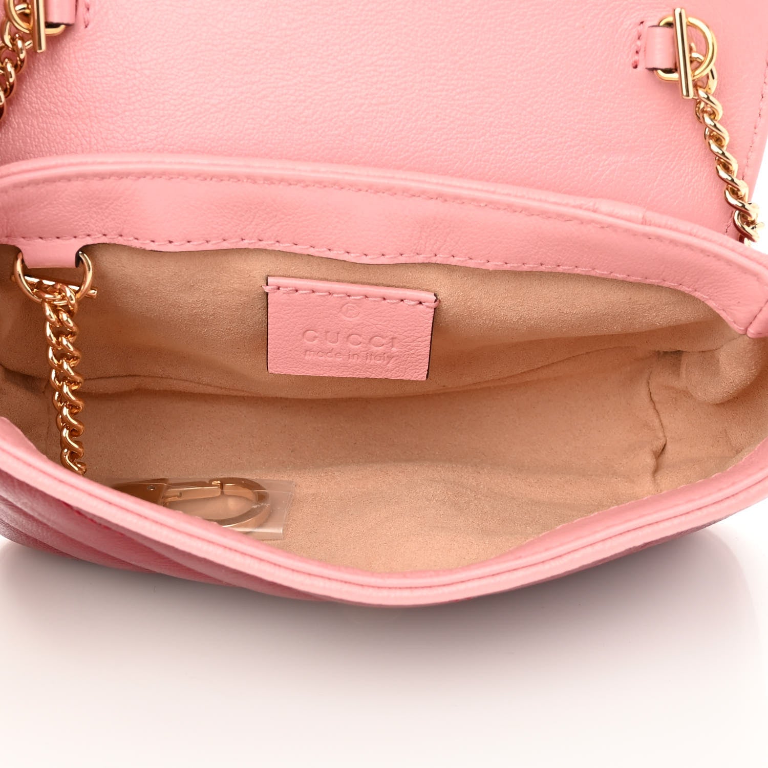 Gucci Azalea Calfskin Enamel Matelasse Diagonal Super Mini Torchon GG Marmont Shoulder Bag New Cherry Red Wild Rose 5 of 13