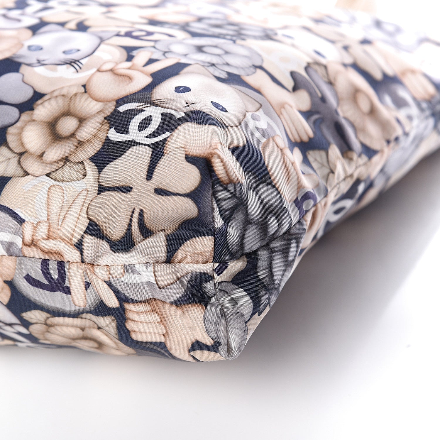 Chanel Nylon Cat Emoticon Tote Navy Gold 9 of 9