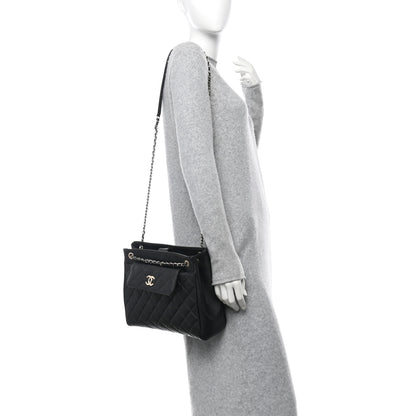 Chanel Caviar Quilted In Out Flap Shopping Tote Black 2 of 12