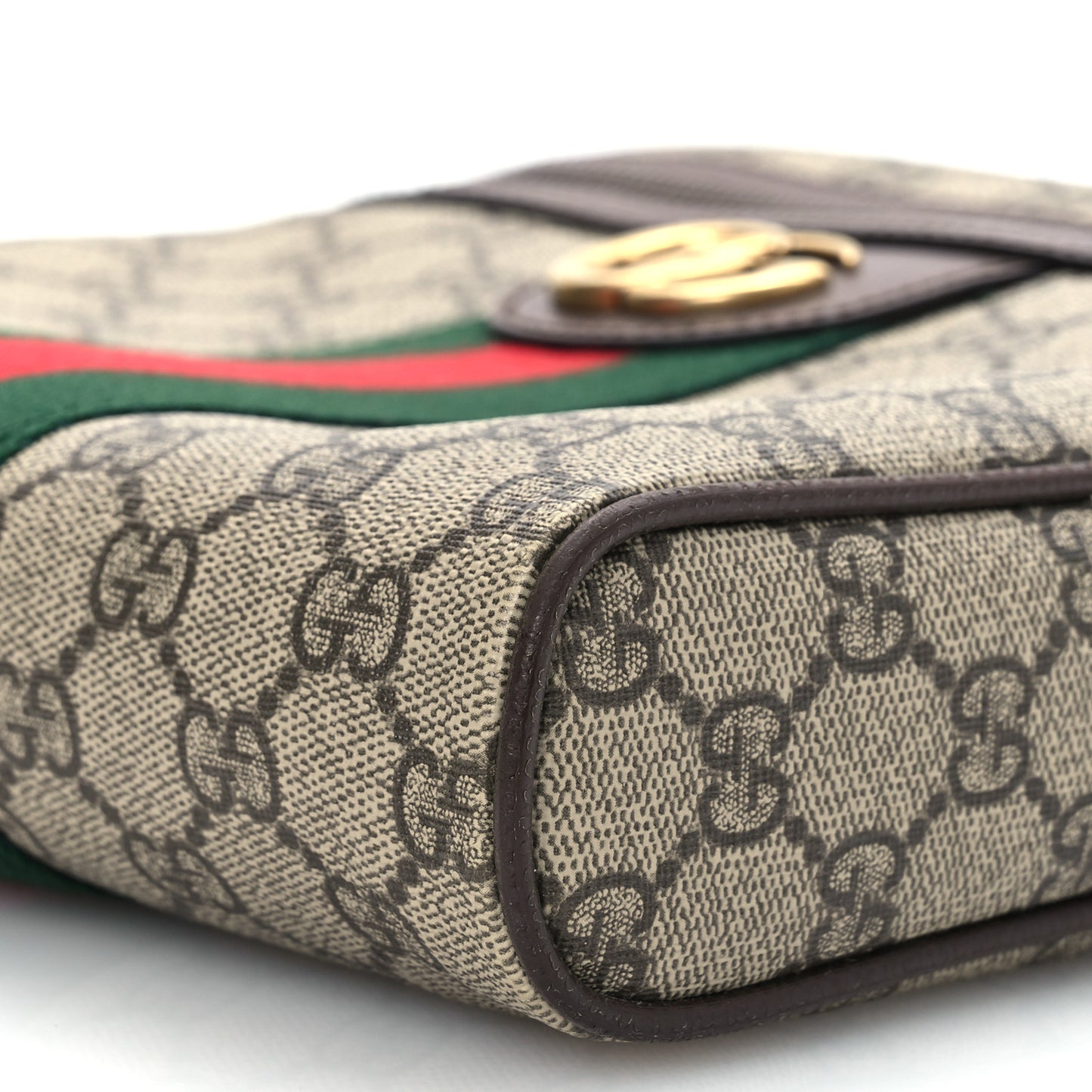 GG Supreme Monogram Web Small Ophidia Messenger Bag Brown