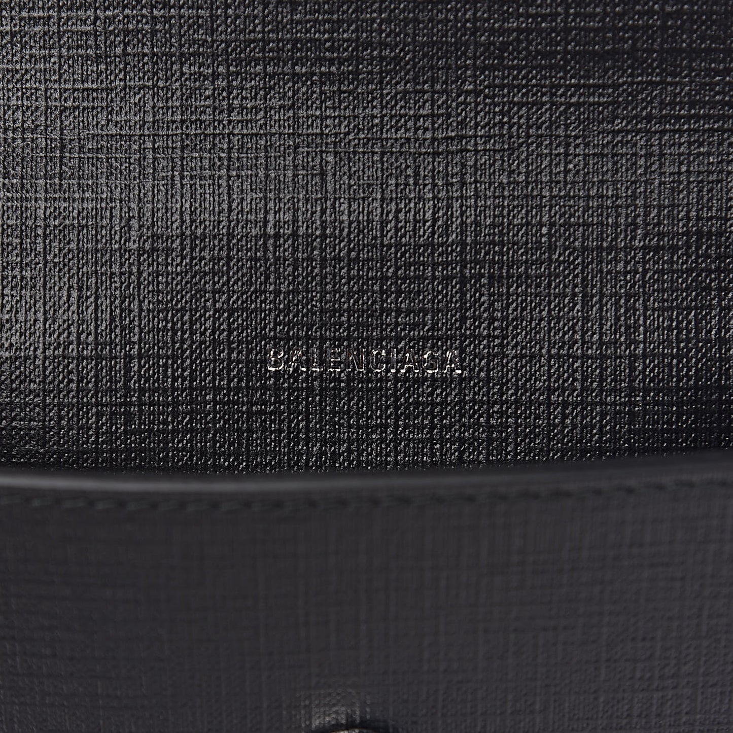 Squared Calfskin Logo Shopping Envelope Clutch Black