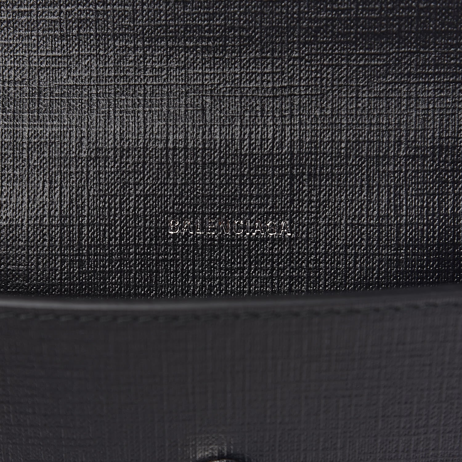 Balenciaga Squared Calfskin Logo Shopping Envelope Clutch Black 6 of 8