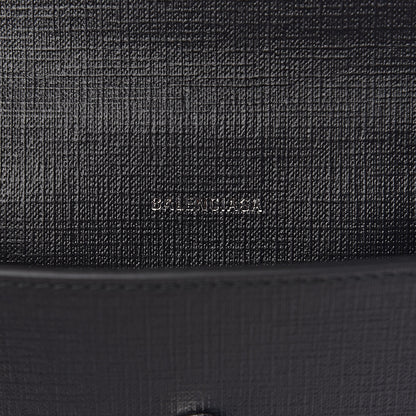 Balenciaga Squared Calfskin Logo Shopping Envelope Clutch Black 6 of 8