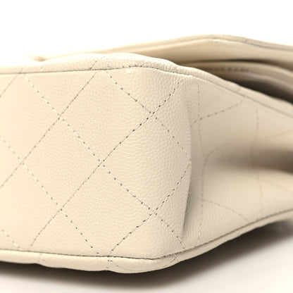Chanel Caviar Quilted Medium Double Flap White 10 of 12