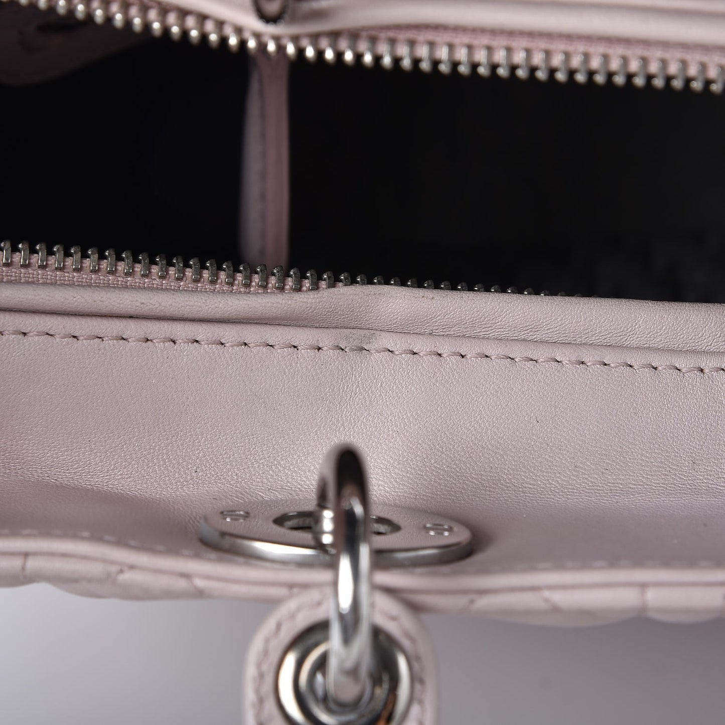 Lambskin Cannage Large Lady Dior Rose Poudre