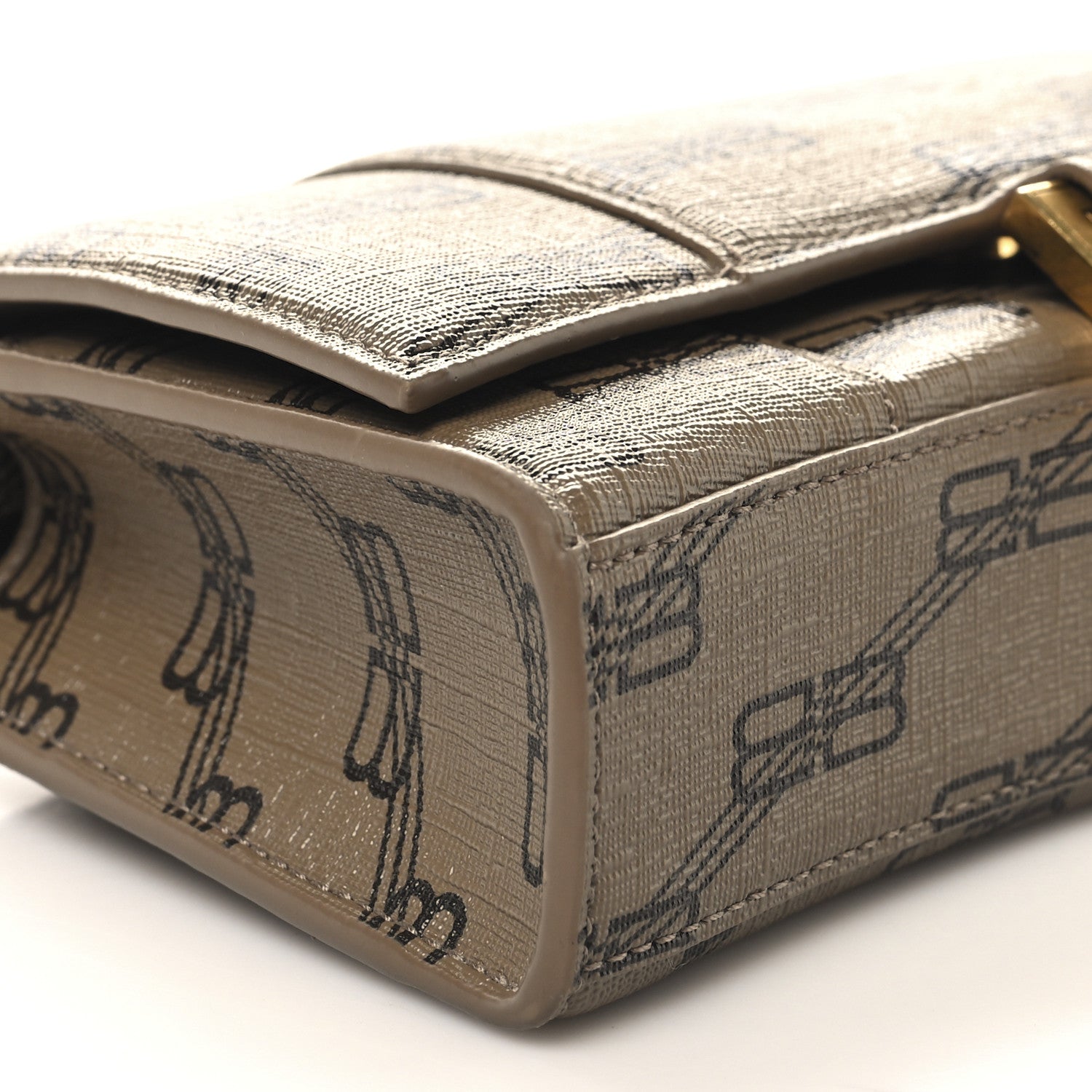 Balenciaga Coated Canvas BB Monogram Hourglass Chain Bag Beige Brown 8 of 9