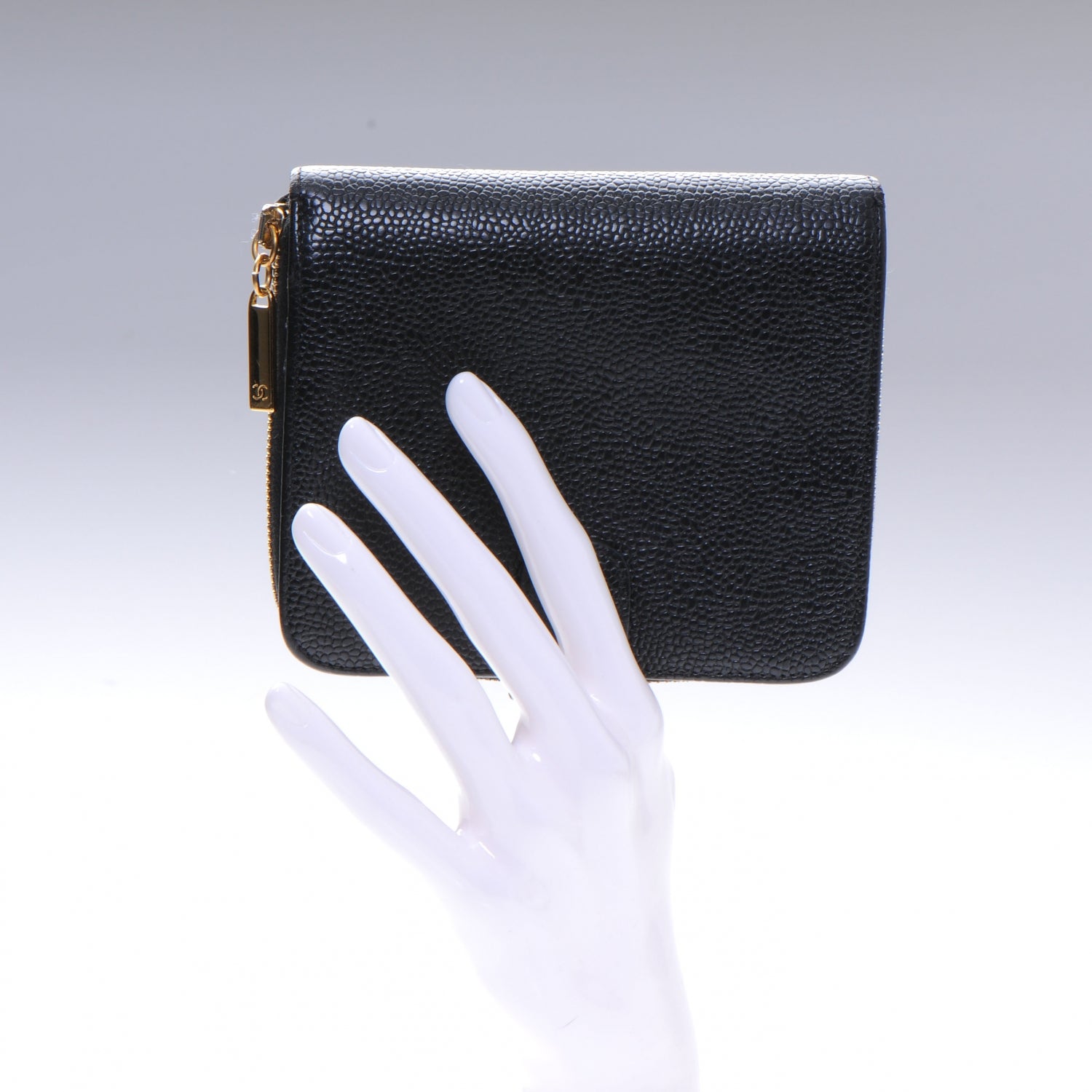 Chanel Caviar Zip Around Wallet Black 2 of 8