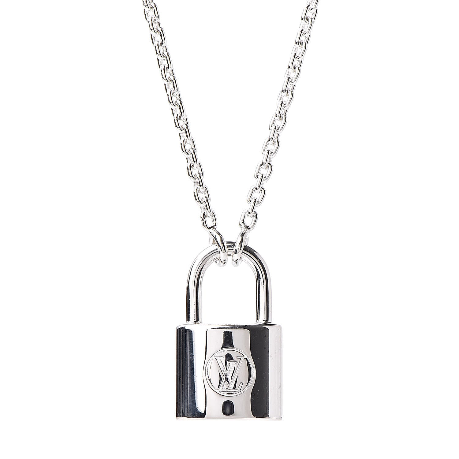 Louis Vuitton Sterling Silver Lockit Necklace 4 of 7