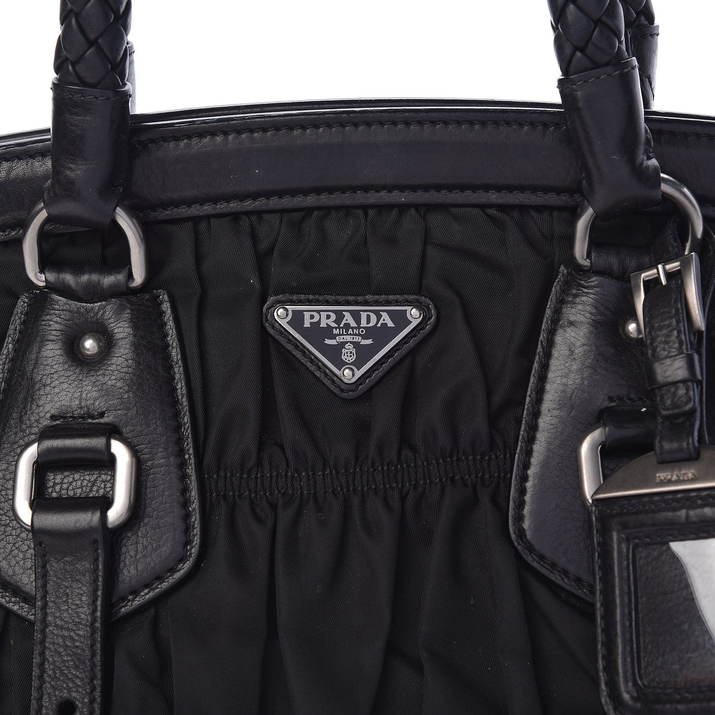 Tessuto Nylon Nappa Braided Gaufre Frame Black