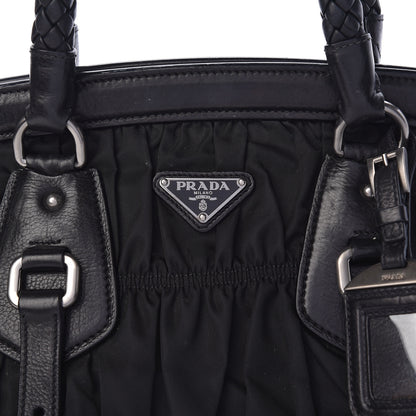 Prada Tessuto Nylon Nappa Braided Gaufre Frame Black 11 of 14