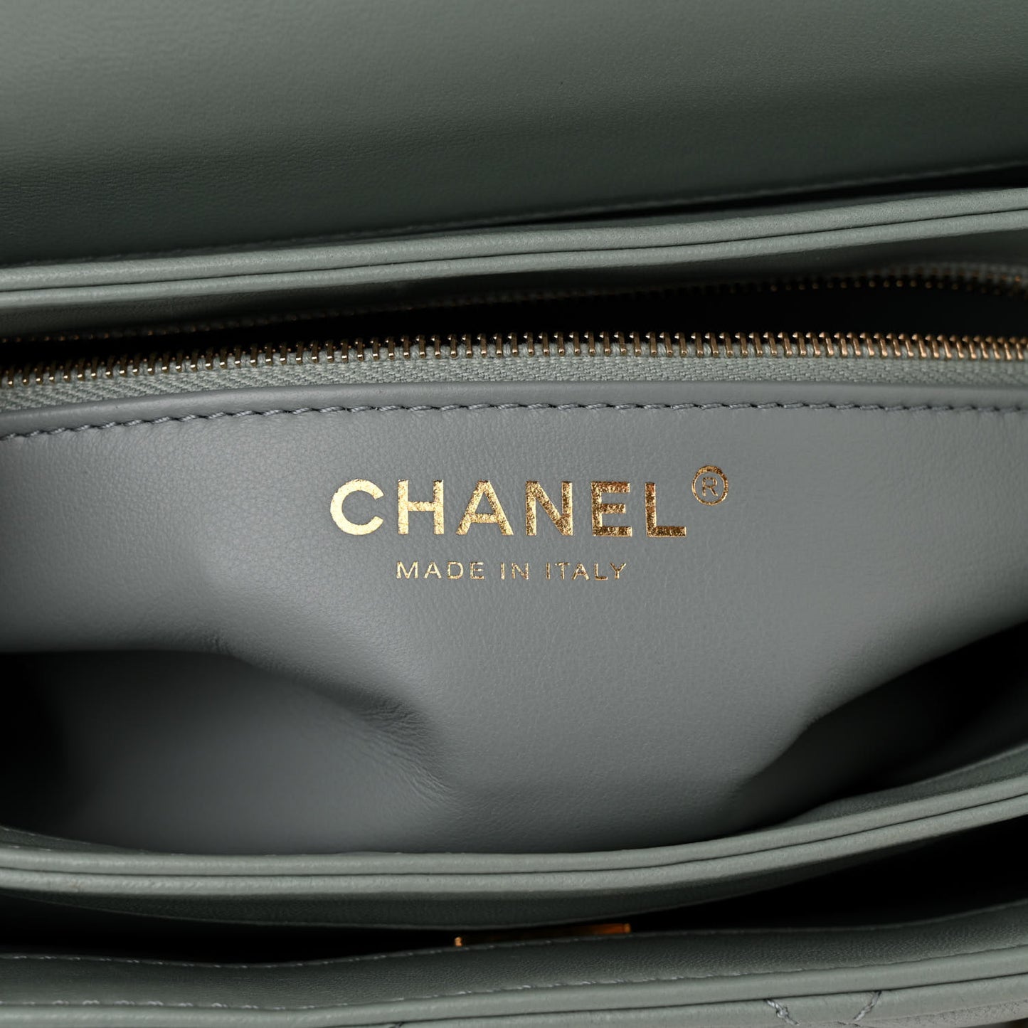 Lambskin Quilted Small Trendy CC Flap Dual Handle Bag Light Grey