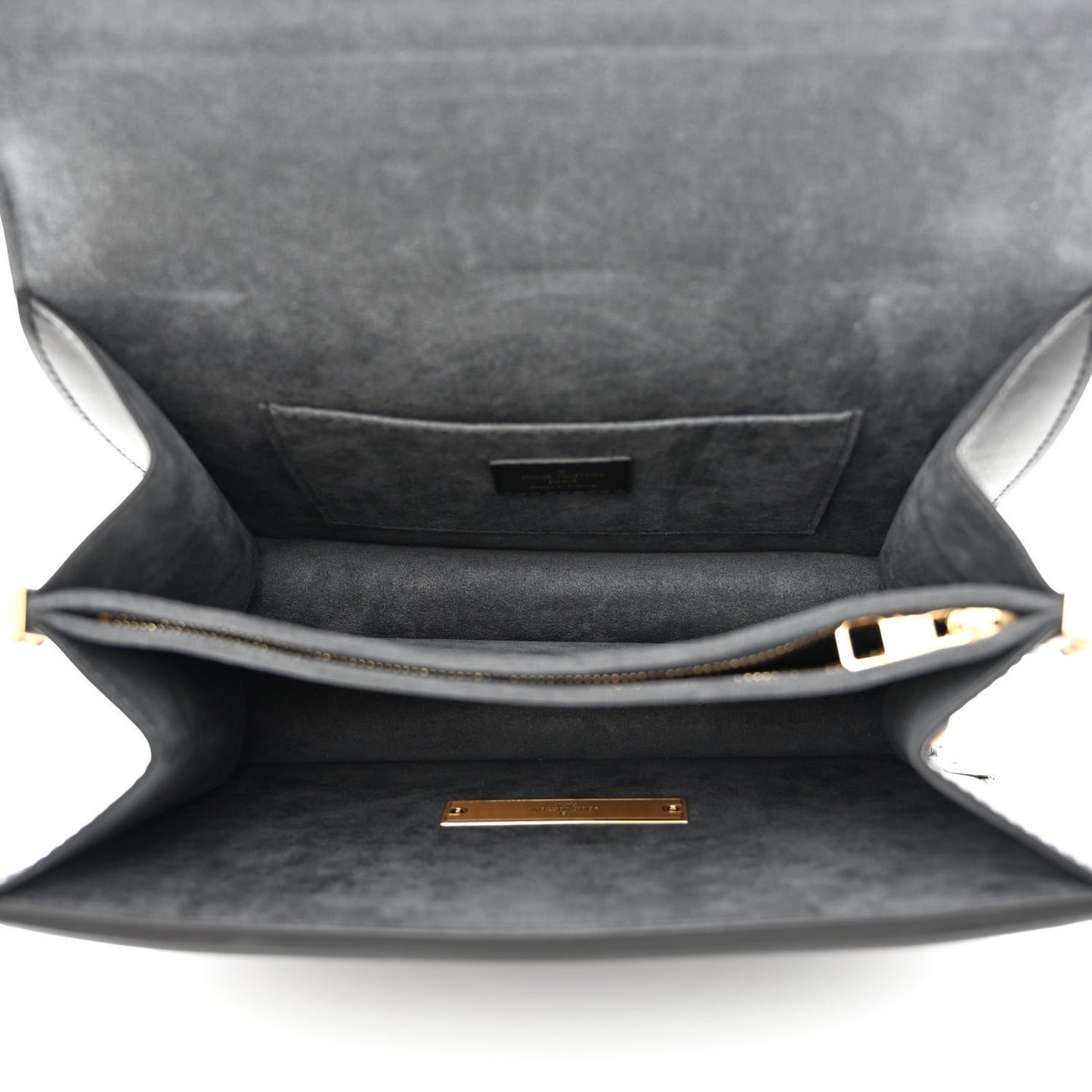 Calfskin Nanogram Embossed Dauphine MM Black