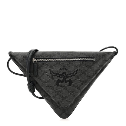 MCM Lauretos Nappa Himmel Triangle Crossbody Bag Dark Grey 1 of 11