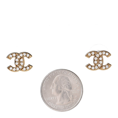 Chanel Crystal CC Earrings Gold 2 of 5
