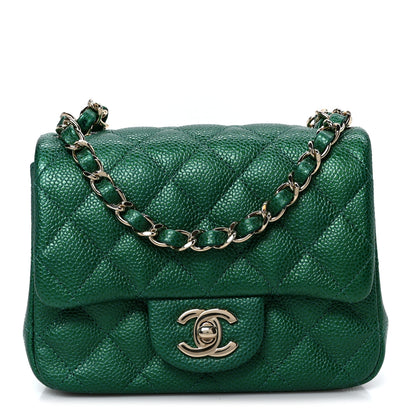 Chanel Metallic Caviar Quilted Mini Square Flap Green 1 of 11