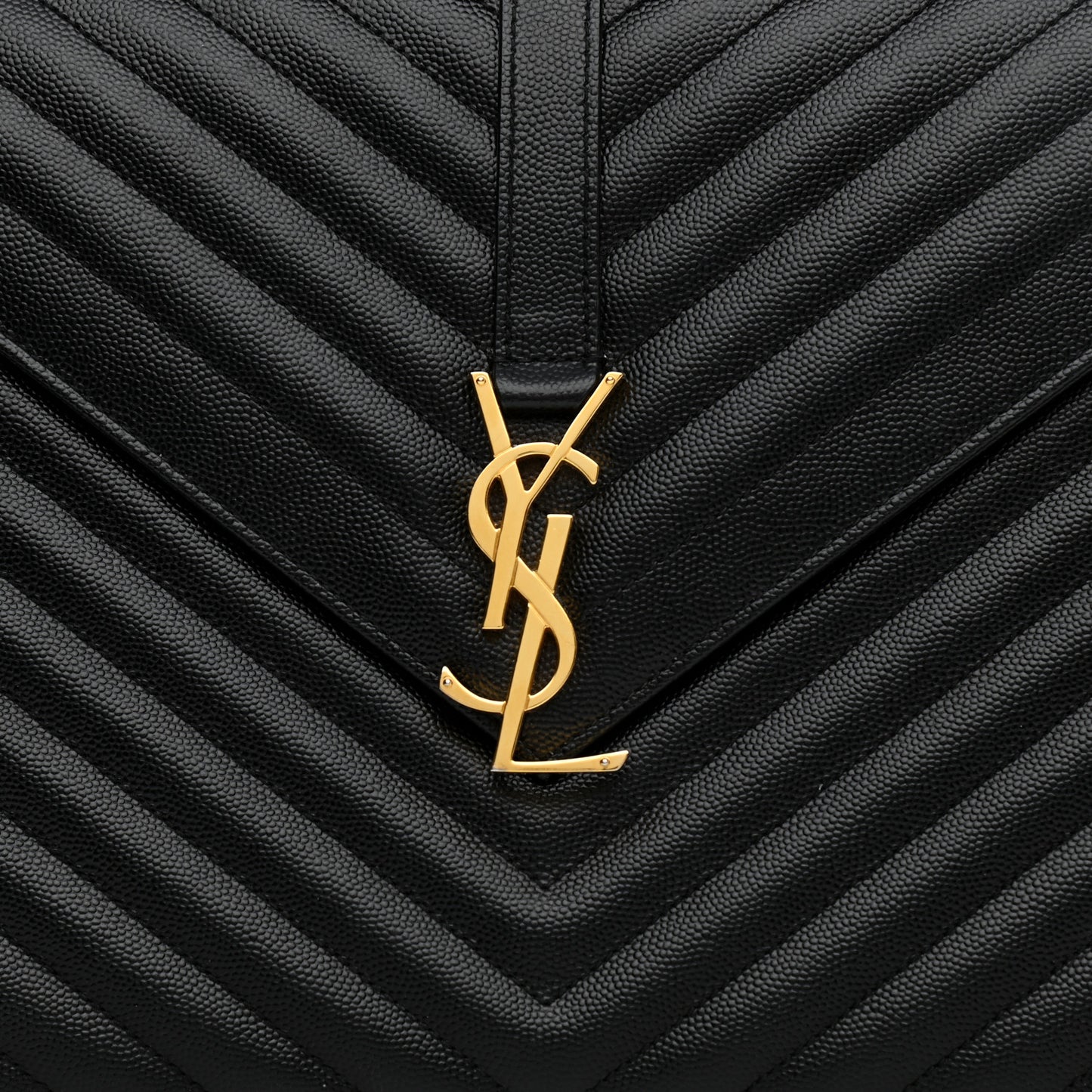 Grain De Poudre Matelasse Chevron Large Monogram Satchel Black