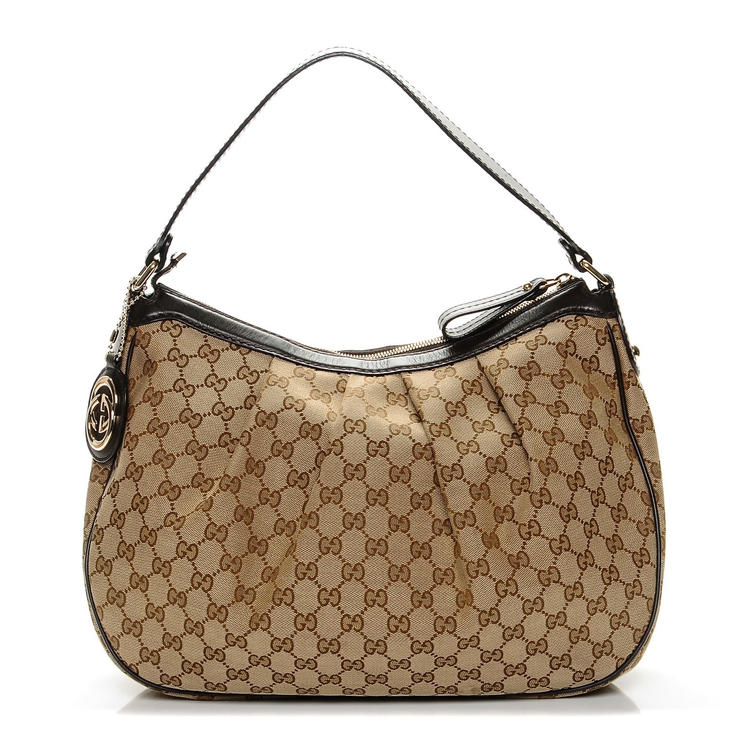 Gucci Monogram Medium Sukey Hobo Dark Brown 1 of 6