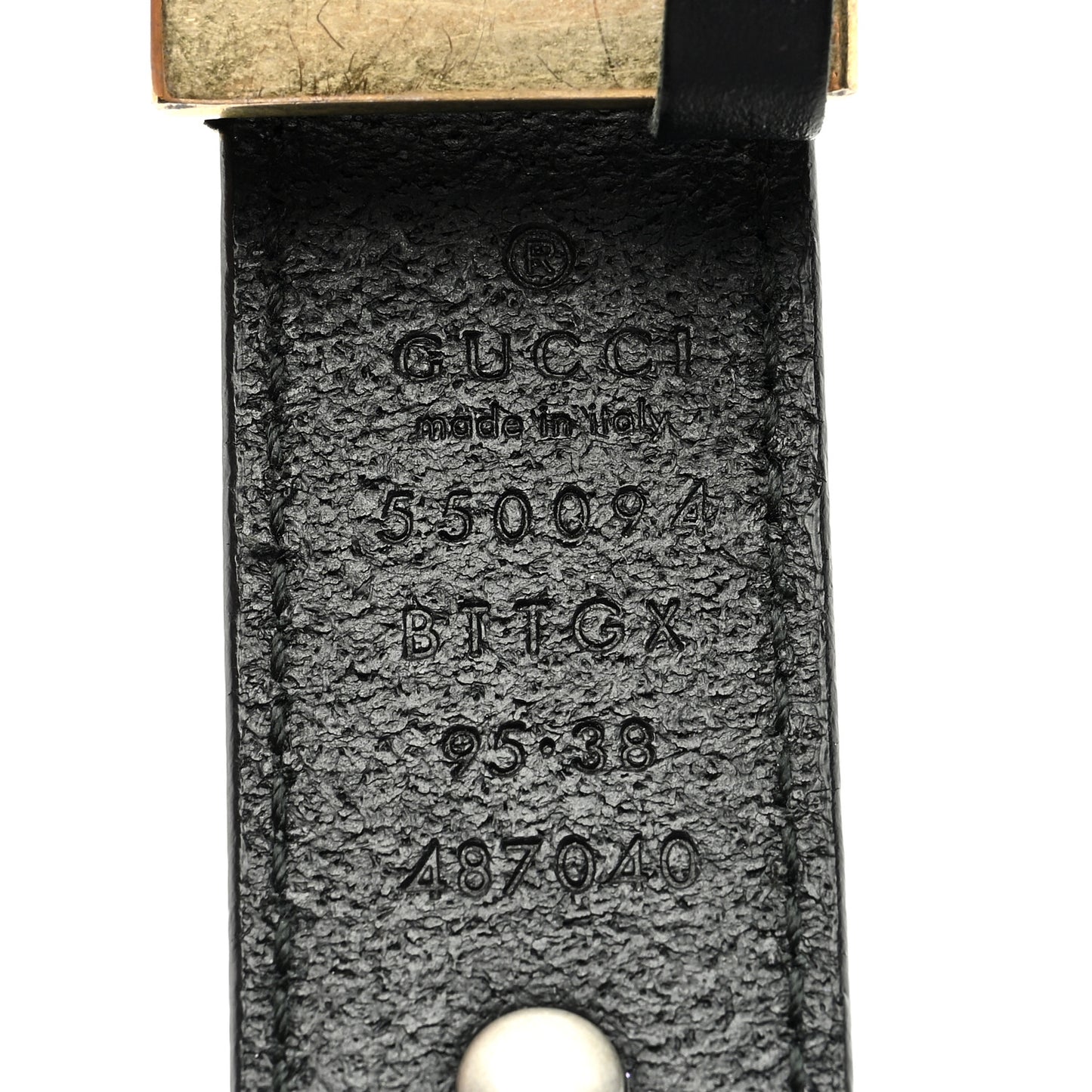 Calfskin Star Studded Torchon Double G Belt 95 38 Black