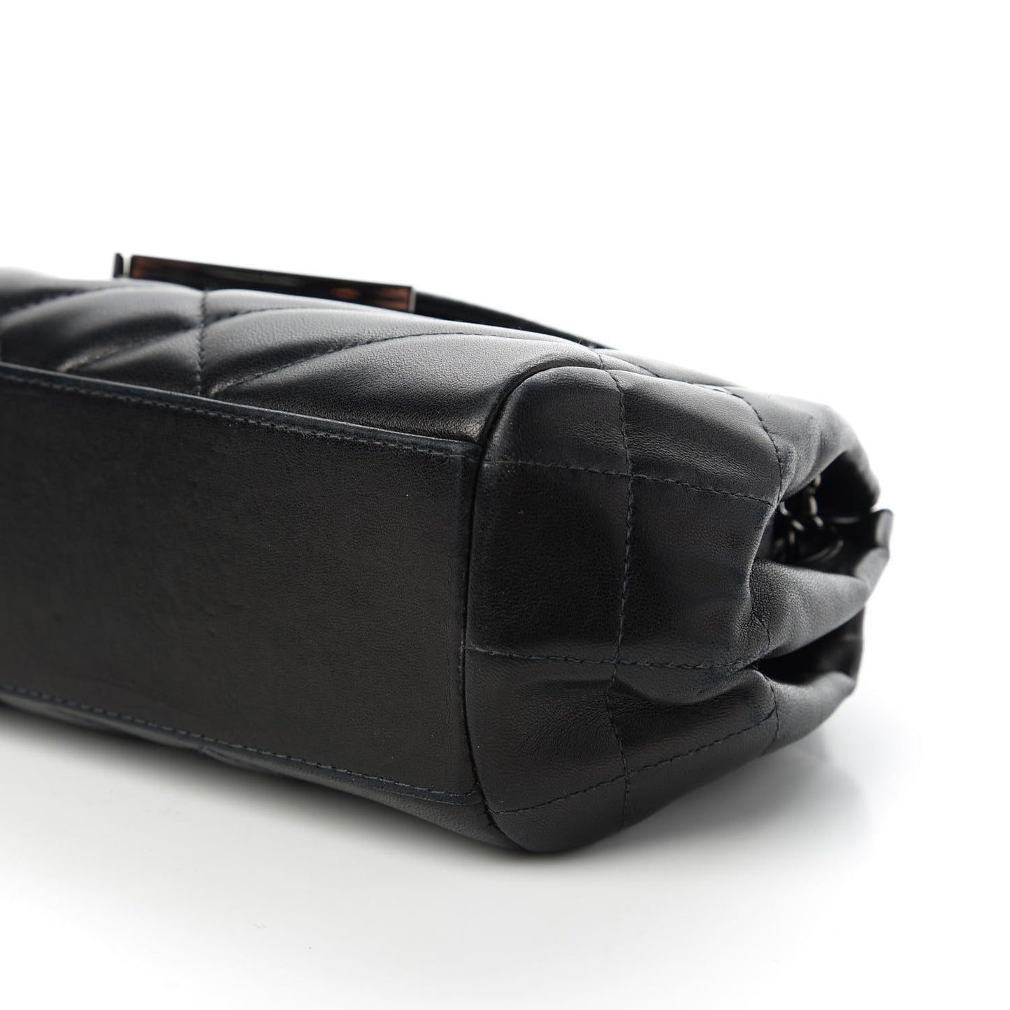 Lambskin Quilted Accordion Flap Black