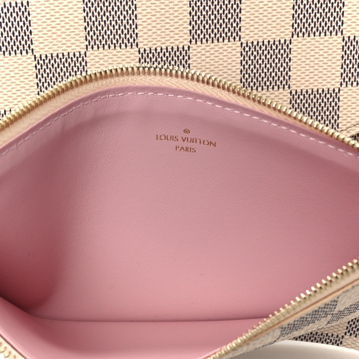 Louis Vuitton Damier Azur Pochette Felicie Chain Wallet Rose Ballerine 7 of 12