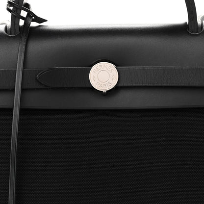 Hermes Military Toile Vache Hunter Herbag Zip PM 31 Black 9 of 13