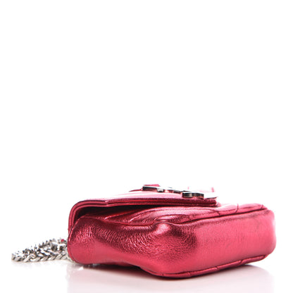 Saint Laurent Metallic Sheepskin Matelasse Monogram Micro College Bag Porpora 4 of 8