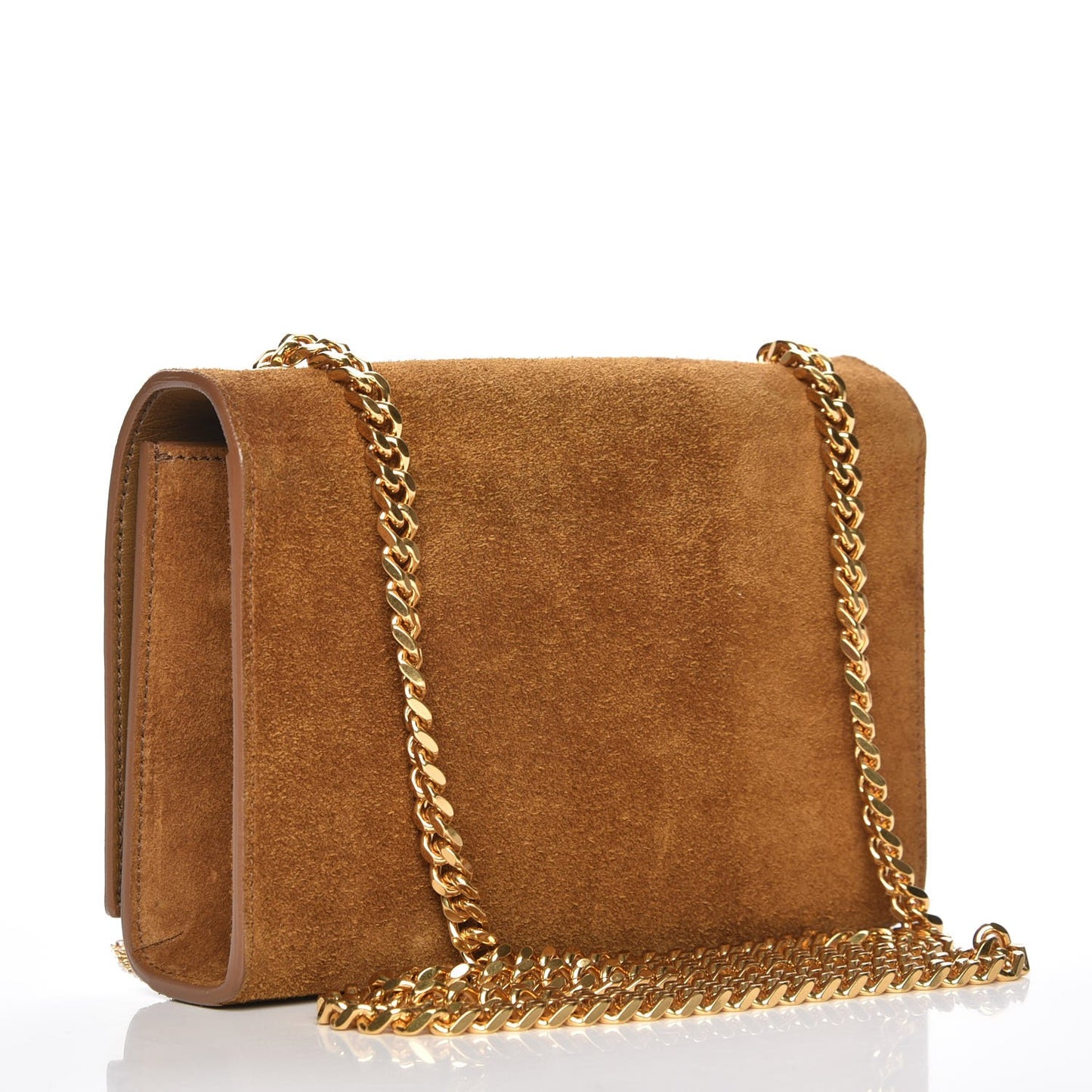 Suede Small Classic Monogram Kate Tassel Satchel Light Ochre