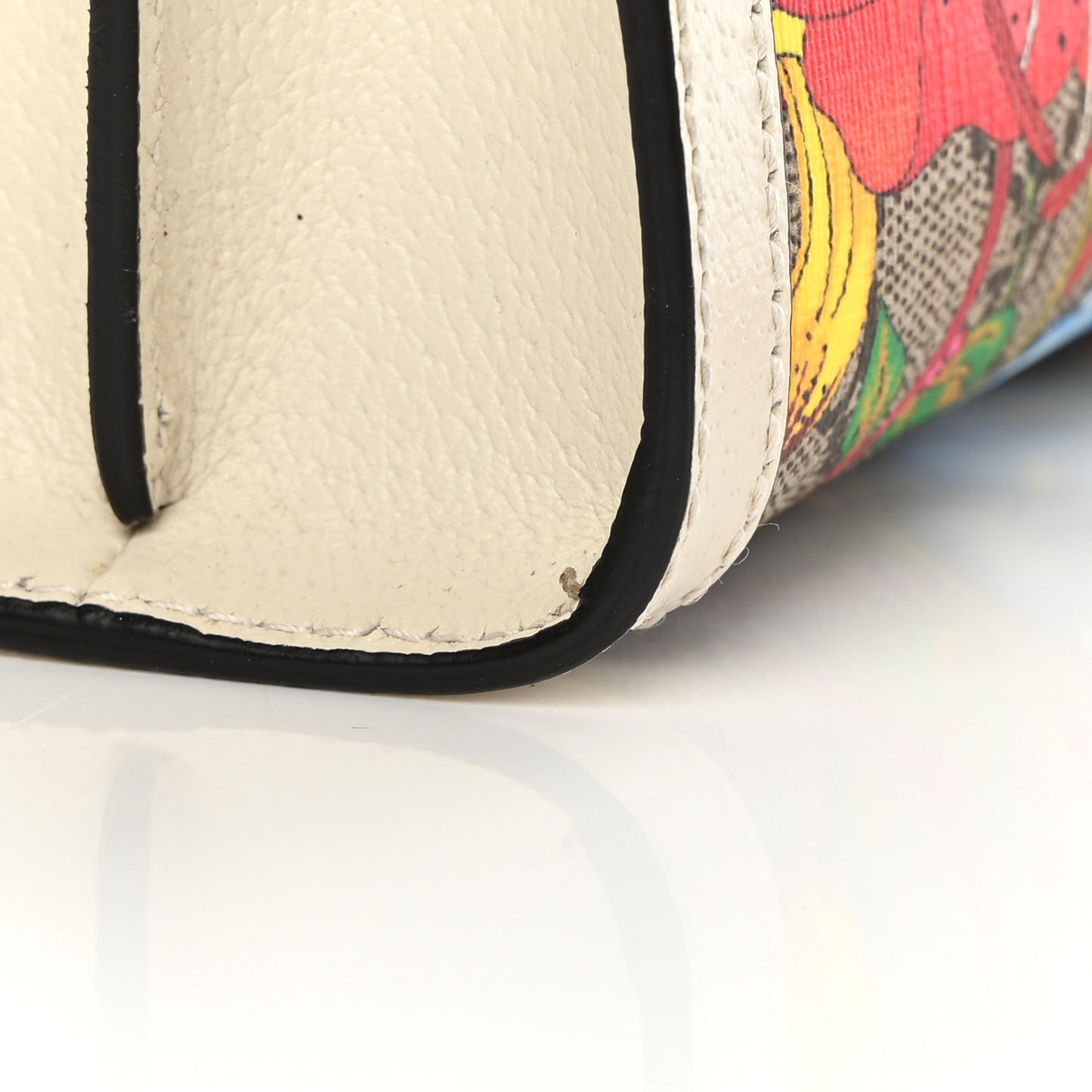 GG Supreme Monogram Flora Web Small Ophidia Chain Shoulder Bag White
