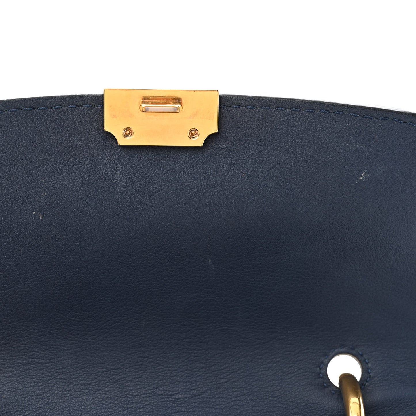 Trench Calfskin Small DK88 Top Handle Bag Ink Blue
