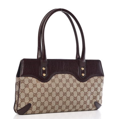 Gucci Monogram Horsebit Chain Shoulder Bag Brown 3 of 15