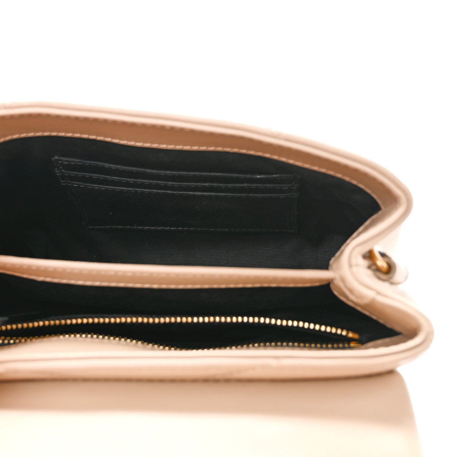 Saint Laurent Calfskin Y Quilted Monogram Toy Loulou Crossbody Bag Dark Beige 5 of 11