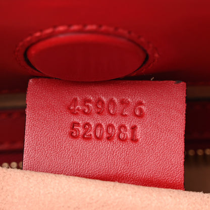 Gucci Nappa Bamboo Small Nymphaea Top Handle Bag Hibiscus Red 7 of 10