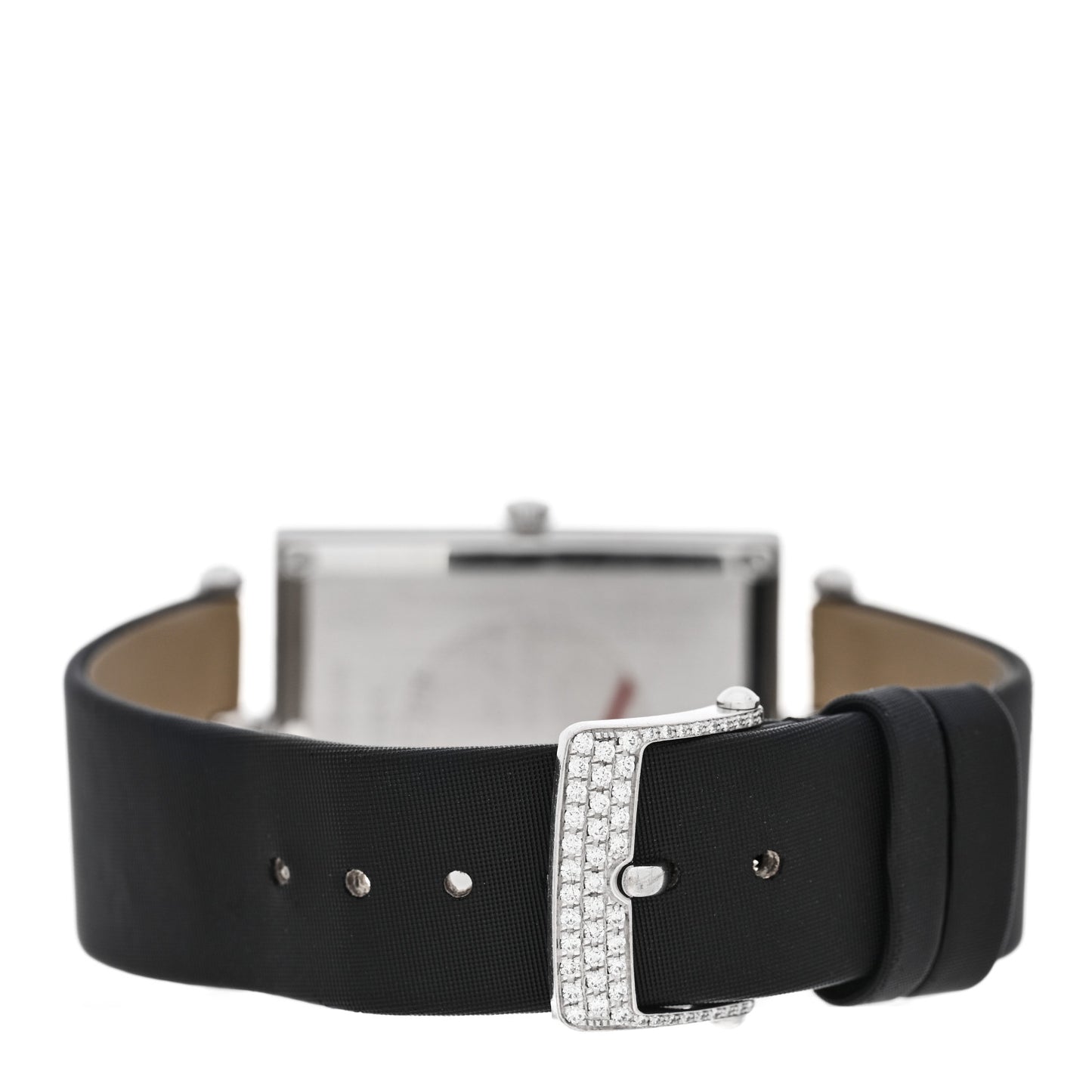 18K White Gold Satin Diamond Bezel 28mm Lady Arpels Papillon Quartz Watch