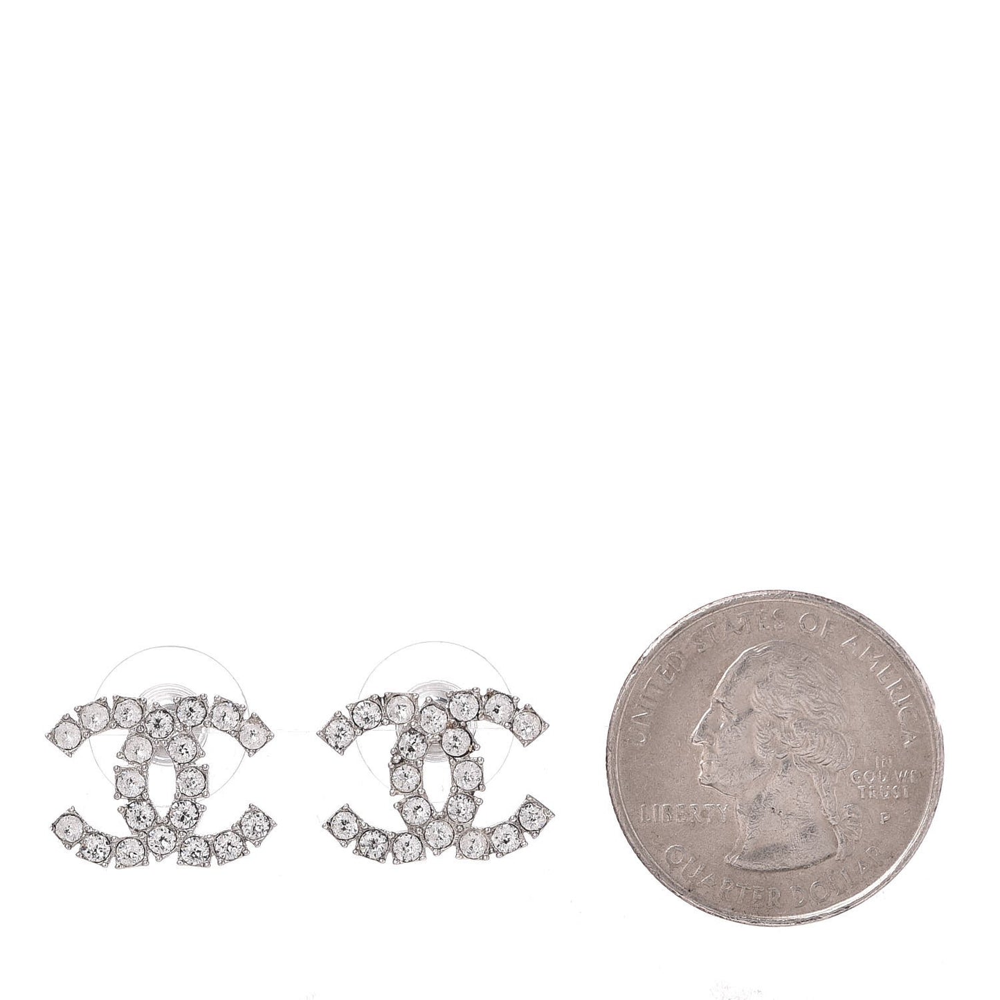 Crystal CC Earrings Silver