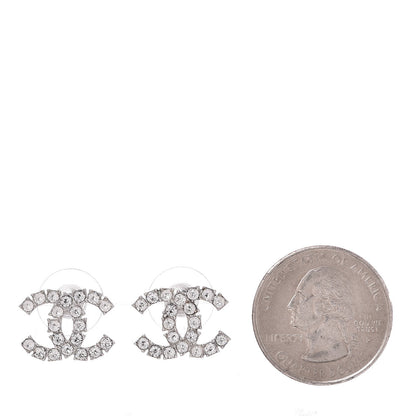 Chanel Crystal CC Earrings Silver 2 of 5