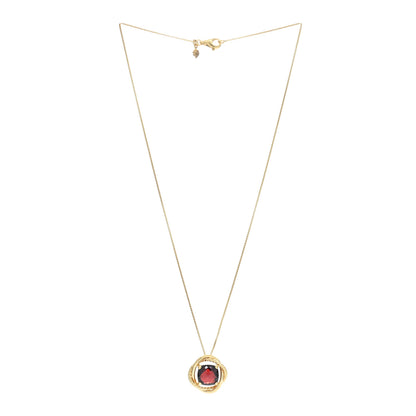 David Yurman 18K Yellow Gold Garnet 14mm Infinity Pendant Necklace 2 of 4