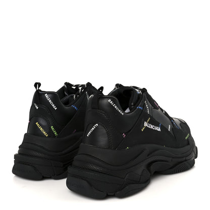 Balenciaga Technical Fabric Allover Logo Mens Triple S Sneakers 44 Black Multicolor 5 of 10