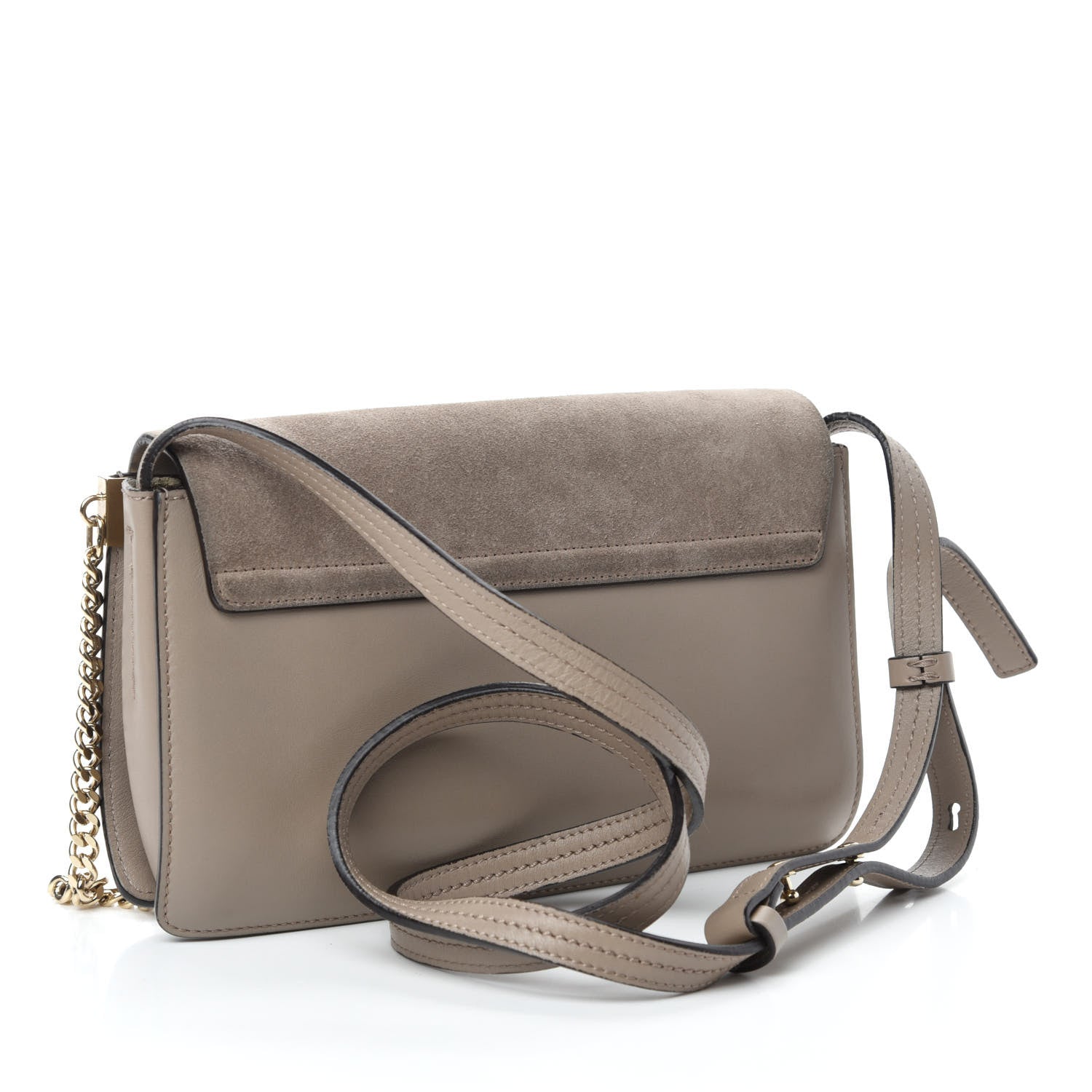 Chloe Suede Calfskin Small Faye Shoulder Bag Motty Grey 3 of 9