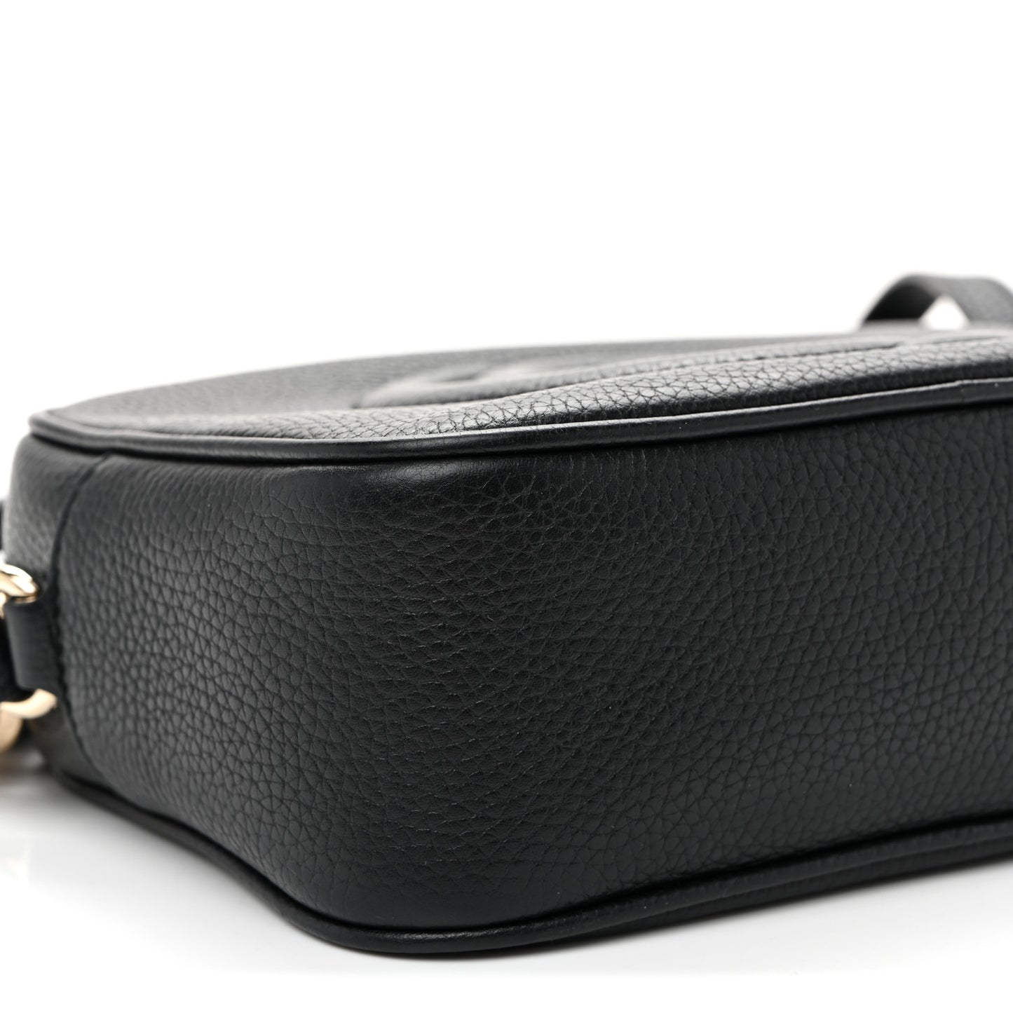 Pebbled Calfskin Small Soho Disco Bag Black