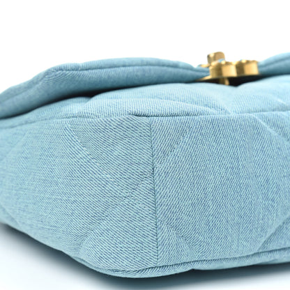 Chanel Denim Quilted Medium Chanel 19 Flap Neon Blue 8 of 11