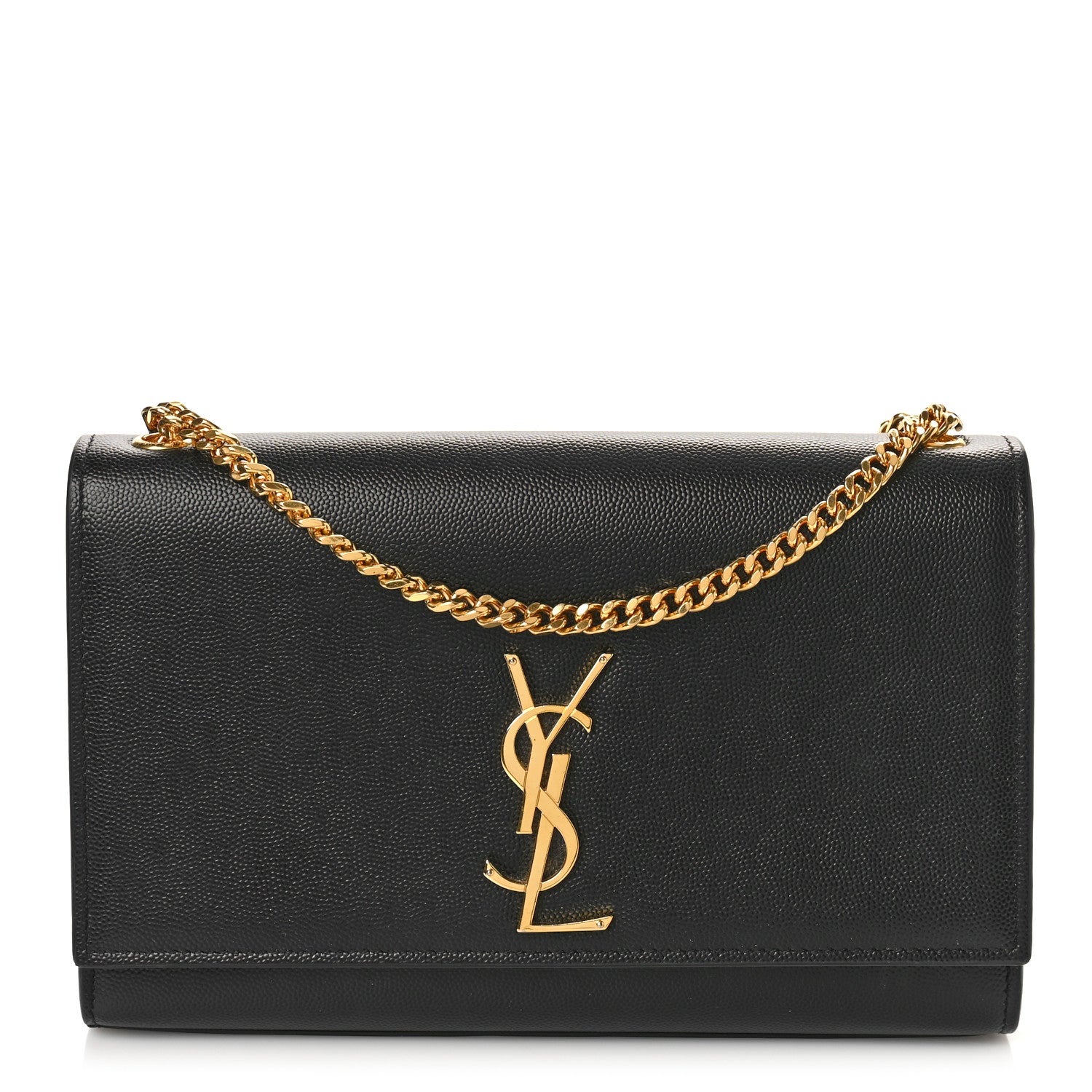 Saint Laurent Grain De Poudre Medium Classic Monogram Kate Satchel Black 1 of 8