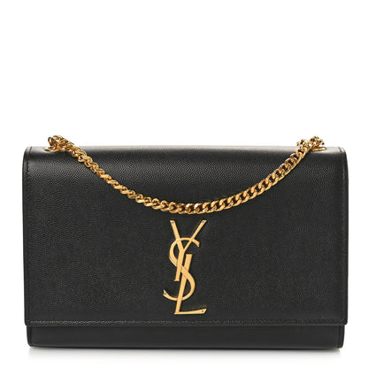 Saint Laurent Grain De Poudre Medium Classic Monogram Kate Satchel Black 1 of 8