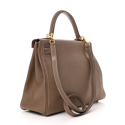 Hermes Togo Kelly Retourne 32 Etoupe 3 of 11