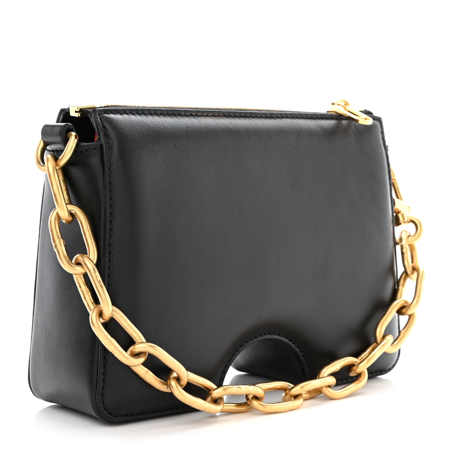 Off-White OFF WHITE Calfskin Burrow Chain Bag Black 2 of 12